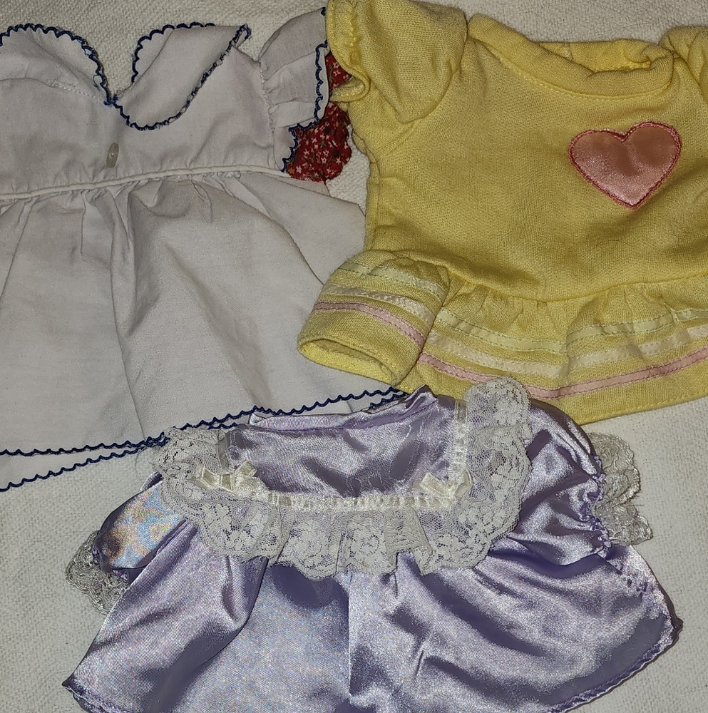 Yellow and Purple Doll Outfit with Lace Trim